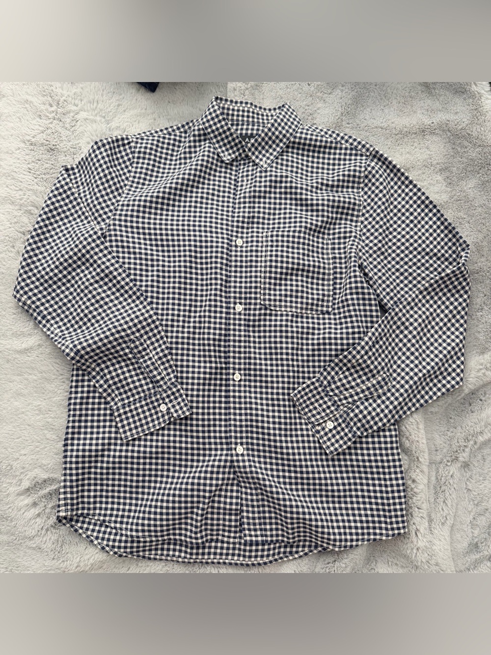 A.P.C. Rue Madame Paris Navy Gingham Check Button Down Shirt - Size L  Casual